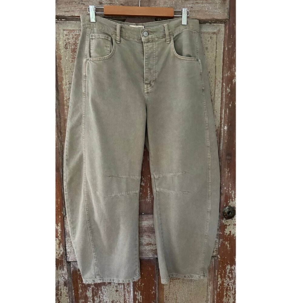 Free People Barrel Leg Jeans Cobblestone Sz 27